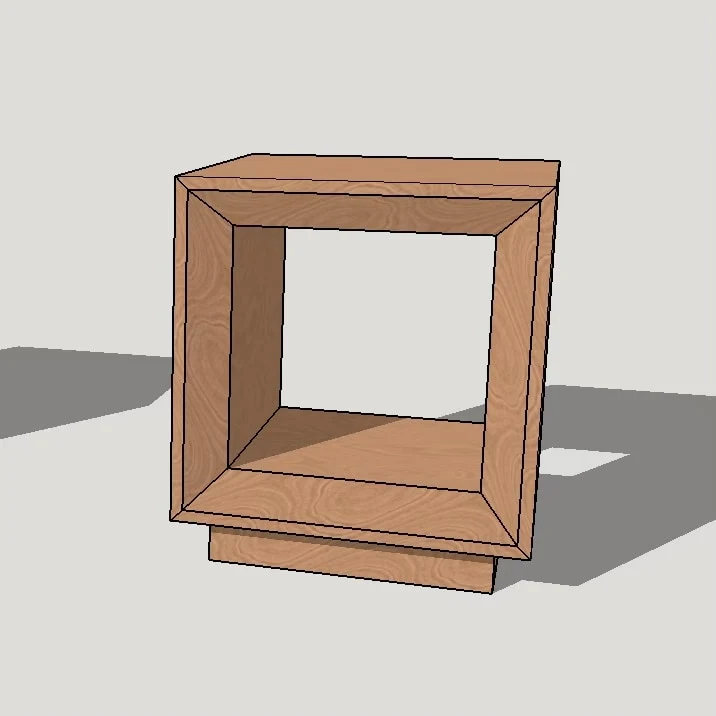 Design rendering for a custom square end table